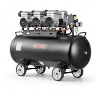 VEVOR Compresseur à Air 100 L Réservoir Compresseur d'Air sans Huile 3 kW pour Réparation Automobile, Gonflage Pneus, Peinture Pistolet, Clouage Bois, 198 L/min à 6,2 bar, Max. 8 bar, Portatif Mobile