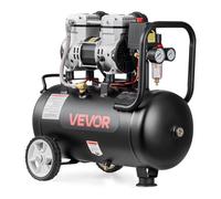 VEVOR Compresseur à Air 24 L Réservoir Compresseur d'Air sans Huile 1,1 kW pour Réparation Automobile, Gonflage Pneus, Peinture Pistolet, Clouage Bois, 68 L/min à 6,2 bar, Max. 8 bar, Portatif Mobile