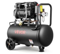 VEVOR Compresseur à Air 30 L Réservoir Compresseur d'Air sans Huile 1,5 kW pour Réparation Automobile, Gonflage Pneus, Peinture Pistolet, Clouage Bois, 126 L/min 6,2 bar, Max 8 bar, Portatif sur Roues