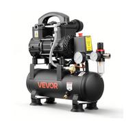 VEVOR Compresseur à Air 6 L Réservoir Compresseur d'Air sans Huile 0,75 kW pour Réparation Automobile, Gonflage Pneus, Peinture Pistolet, Clouage Bois, 71 L/min à 6,2 bar, Max. 8 bar, Portatif Compact