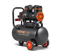 VEVOR Compresseur à Air Silencieux 18 L Réservoir Compresseur d'air sans Huile 900 W 1,2 CV 3,7 m3/h à 6,2 Bar 70 DB pour Réparation Automobile Gonflage Pneus Peinture au Pistolet Clouage Menuiserie