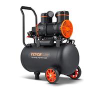 VEVOR Compresseur à Air Silencieux 35 L Réservoir Compresseur d'air sans Huile 1800 W 2,5 CV 8,7 m3/h à 6,2 Bar 70 DB pour Réparation Automobile Gonflage Pneus Peinture au Pistolet Clouage Menuiserie