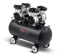 VEVOR Compresseur Air Compact Portable Sans Huile Réservoir 75 L 90 PSI 2,65 kW
