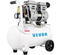 VEVOR Compresseur d’Air Sans Huile 25 L, Compresseur d'Air Horizontal à Faible Bruit, Moteur en cuivre, convient à la réparation à domicile/le gonflage des pneus/le nettoyage du chauffage au sol