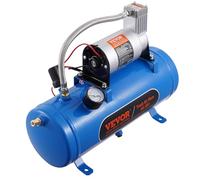 VEVOR Compresseur d'Air pour Kit de Klaxon avec Réservoir 6 L 90-120 psi | Gonflage des Pneus Matelas Pneumatiques Atelier, Compatible avec Tout Véhicules 12 V, Pompe à Air Trains Bateaux Voitures
