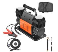 VEVOR Compresseur d'air robuste 12 V, gonfleur de pneus portable à double cylindre, 300 L/min, kit de gonflage de pneus, 10,3 bar, avec adaptateurs, pour camions, voitures, SUV, 4 x 4, camping-car