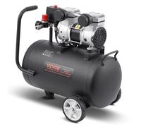 VEVOR Compresseur d'Air sans Huile, Réservoir Acier 30 L, 650 W, 2,0 CFM 90 PSI, Pression Max 120 PSI, Compresseur Silencieux Portable pour Réparation Automobile, Gonflage Pneus, Peinture au Pistolet