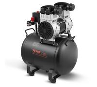 VEVOR Compresseur d'Air sans Huile, Réservoir Acier 40 L, 1,25 kW, 5,3 CFM 90 PSI, Pression Max 125 PSI, Compresseur Silencieux Portable pour Réparation Automobile, Gonflage Pneus, Peinture Pistolet