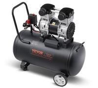 VEVOR Compresseur d'Air sans Huile, Réservoir Acier 60 L, 1,25 kW, 5,3 CFM 90 PSI, Pression Max 125 PSI, Compresseur Silencieux Portable pour Réparation Automobile, Gonflage Pneus, Peinture Pistolet