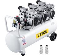 VEVOR Compresseur silencieux Compresseur d'air sans huile 22 gallons d'air comprimé silencieux avec 2 manomètres pour la réparation à domicile Dentisterie etc.
