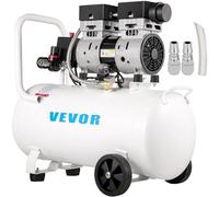 VEVOR Compresseur d'air Silencieux Sans Huile 50L, Compresseur à Air Horizontal Ultra Silencieux Moteur en Cuivre, pour la Réparation à Domicile/le Gonflage des Pneus Nettoyage du Chauffage au Sol