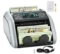 VEVOR Compteuse de Billets USD et EUR, Détecteur de Faux Billets Contrefaçon UV, MG, IR et DD, Machine à Compter Les Billets avec Grand Écran LCD et Écran Externe, pour Petites Entreprises Banques