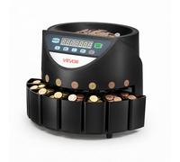 VEVOR Compteuse Trieuse de Pièces 8 Valeurs Écran LED Capacité 850 Pièces, Machine à Compter des Pièces Jusqu'à 147 Pcs par Minute, Fonction de Traitement par Lots, pour Compter et Trier de Monnaie