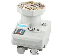 VEVOR Compteuse Trieuse de Pièces Professionnel, Machine à Compter les Pièces Capacité de Stockage 11000PCs, avec Affichage LCD, Fonction Triage et Comptage, pour Transaction, Jetons Internationaux