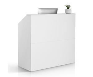 VEVOR Comptoir de Réception 118x50x111,5 cm, Banque d'Accueil Rectangulaire, Bureau de Réception, Facile à Nettoyer et Installer, Meuble pour Vente au Détail, Caisse, Hall, Salon de Beauté et Bureau
