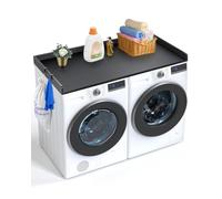 VEVOR Comptoir pour lave-linge/sèche-linge 137x70 cm Surface bois étanche Antidérapant Noir