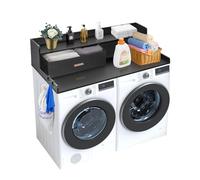 VEVOR Comptoir Pour Lave-Linge Sèche-Linge Surface En Bois 2 Tiroirs Et 2 Ètagère 137x70cm Noir