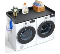 Comptoir Pour Lave-Linge Sèche-Linge Surface Bois Antidérapants 3 Panneaux 137x70cm