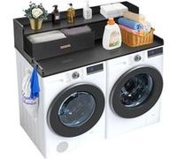 VEVOR Comptoir Pour Lave-Linge Sèche-Linge Surface En Bois 2 Tiroirs Et 2 Ètagère 137x70cm Noir