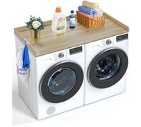 VEVOR Comptoir Pour Lave-Linge Sèche-Linge Surface En Bois Avec Coussinets 137x70cm Bois