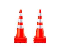 VEVOR Cône Signalisation 6 Pièces 75 cm, Plot de Chantier Orange en PVC, Cône de Sécurité avec Base Lestée et Colliers Réfléchissants, pour Délimitation Stationnement d’Urgence en Route Parking