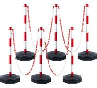 VEVOR Cônes de signalisation routière Poteaux de barrage 6 pcs 285 x 285 mm Cônes de signalisation routière Cônes de signalisation avec chaîne, cônes de signalisation routière Poteaux de barrage routi