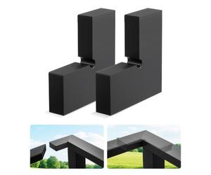 VEVOR Connecteur d'Angle pour Garde Corps à Câble, Lot de 2, Raccord d'Angle Invisible pour Rampe de Balcon Rectangulaire, en POM, Forme L, pour Utilisation Intérieure, Extérieure, Terrasse, Noir Mat