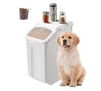 VEVOR Conteneur de Stockage de Riz 20 L, Boîte de Conservation Alimentaire Hermétique, Bac à Céréales avec Roulettes et Tasse à Mesurer, Rangement pour Nourritures d’Animaux de Compagnie Ingrédients