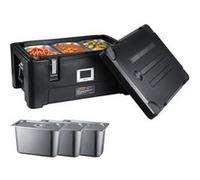 VEVOR Conteneur Isotherme 30L Avec 3 Bacs Inox Chargement Par Le Haut Pour Restauration inox