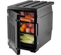 VEVOR Conteneur Isotherme Alimentaire 90L Chargement Portable Garder Au Chaud Ou Froid Noir
