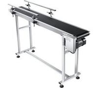 VEVOR Convoyeur à bande motorisé 1498,6x198,1 mm convoyeur en acier inoxydable ceinture de transporteuse en PVC antistatique vitesse réglable double garde-corps pour application codage à jet d'encre
