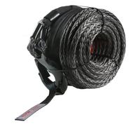 VEVOR Corde de Treuil 12,7 mm x 28,0 m Câble Synthétique Résistance Rupture 142,3 kN avec Manchon de Protection, Crochet de Treuil Forgé, Sangle Traction pour SUV Grands Véhicules Tout-terrain Camions