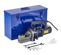 VEVOR Coupe-barres Hydraulique Électrique Portable Diamètre de Coupe 4-22 mm Outil de Coupe de Barres d'Armature en Acier Haute Puissance 1350 W avec Mallette à Outils, Bidon d'Huile, Noir et Bleu