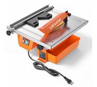 VEVOR Coupe-Carrelage Électrique 180mm, 3000 tr/min avec Lame en Acier 65Mn, Scie à Carrelage à Eau Coupe en Biseau Réglable 0-45°, Réservoir d'Eau Amovible ,Moteur Puissant pour Carrelage et Pierre