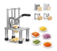 VEVOR Coupe Frites Manuel, Coupe Légumes en Bâtonnets Professionnel, pour Pomme de Terre Fruits Cuisine Restaurant, 4 Couteaux de Rechange en Inox 6 mm 9 mm Coupe-pomme et Vide-pomme 6 Quartiers