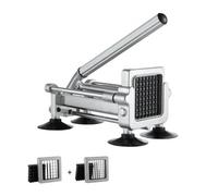 VEVOR Coupe-Frites Manuel, Coupe-Légumes Multifonction avec Lame en Inox de 12,7 mm et 9,5 mm, Coupe Pomme de Terre Patates avec Pied à Ventouse, pour Concombres, Carottes, Restaurant, Cuisine