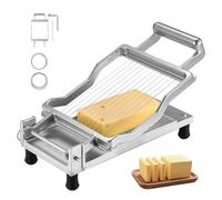 VEVOR Coupe-Fromage à Fil, Coupe-Beurre avec Lame de Coupe 1 cm et 2 cm, Trancheuse à Fromage Commerciale en Alliage d'Aluminium, Fil Amovible en Acier Inoxydable 316, pour Cuisine Boulangerie