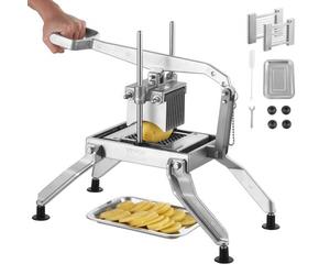 VEVOR Coupe-Légumes Commerciale, Trancheuse à Légumes Fruits Manuelle 4,8/9,5 mm, en Acier Inoxydable et Alliage d'Aluminium, avec Pied Antidérapant, pour Radis, Oignons, Pommes de Terre, Cuisine