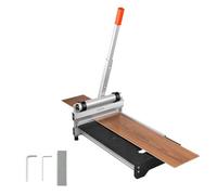 VEVOR Coupe Parquet Max. Épaisseur 16 mm Largeur 330 mm Guillotine à Parquet Réglages d'Angle 15° 30° 45° pour Sols Stratifiés Bois d'Ingénierie Vinyle LVT, Poignée Télescopique, Lame Acier D2, Roues
