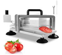 VEVOR Coupe-tomates Commerciale, Trancheuse à Tomates de 4,8 mm, Trancheur pour Tomates Robuste en Acier Inoxydable, avec Pieds Antidérapants, pour Couper les Tomates, les Concombres et les Bananes