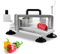 VEVOR Coupe-tomates Commerciale, Trancheuse à Tomates de 6,35 mm, Trancheur pour Tomates Robuste en Acier Inoxydable, avec Pieds Antidérapants, pour Couper les Tomates, les Concombres et les Bananes