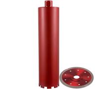 VEVOR Couronne diamantée pour carottage à eau et à sec diamètre 101 mm, couronne diamantée longueur totale 400 mm, couronne professionnelle en alliage de diamant et d'aluminium longueur utile 355 mm,