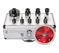 VEVOR Couronnes de forage diamantées Set 5-68 mm 9 pièces, couronnes de forage pour meuleuse d'angle hauteur de segment 15 mm, scies cloche longueur de foret 60 mm carreaux durs, couronnes de forage à