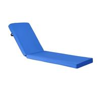 VEVOR Coussin de Bain de Soleil, 183x53,3 cm, Coussin de Chaise Longue Jardin, Imperméable et Épais, Résistant à la Décoloration, avec Attaches, pour Extérieur, Terrasse, Patio, Bord de Piscine, Bleu