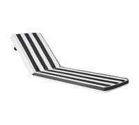 VEVOR Coussin de Bain de Soleil, 189 x 56 cm, Coussin de Chaise Longue Jardin, Lot de 2, Imperméable Épais Résistant Décoloration, avec Attaches, pour Terrasse, Patio, Bord Piscine, Rayure Noir Blanc