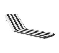 VEVOR Coussin de Bain de Soleil, 189 x 56 cm, Coussin de Chaise Longue Jardin, Lot de 2, Imperméable Épais Résistant Décoloration, avec Attaches, pour Terrasse, Patio, Bord Piscine, Rayure Noir Blanc