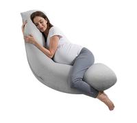 VEVOR Coussin de Grossesse, Forme L, Oreiller de Maternité pour Femmes Enceintes, Oreiller Soutien Ergonomique Doux Respirant avec Housse Lavable, pour Dormir Côté, Soutien Tête, Cou, Ventre, Jambes
