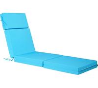 VEVOR Coussins pour chaises de pont, 1830x533x98 mm, coussins pour chaises longues d'extérieur, hydrofuges et grand teint, coussins pour chaises longues avec bandes, épais coussins de terrasse pour po