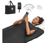 VEVOR - Couverture de sauna infrarouge avec trous pour les bras, couverture infrarouge 180 x 80 cm, noire, couverture chauffante portable pour la transpiration, la relaxation et la détoxification, con
