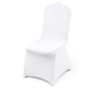 VEVOR Lot de 100 Housses de Chaise Pliantes en élasthanne, universelles, Amovibles et lavables, pour Mariage, Vacances, Banquet, fête, célébration, Salle à Manger (Blanc)